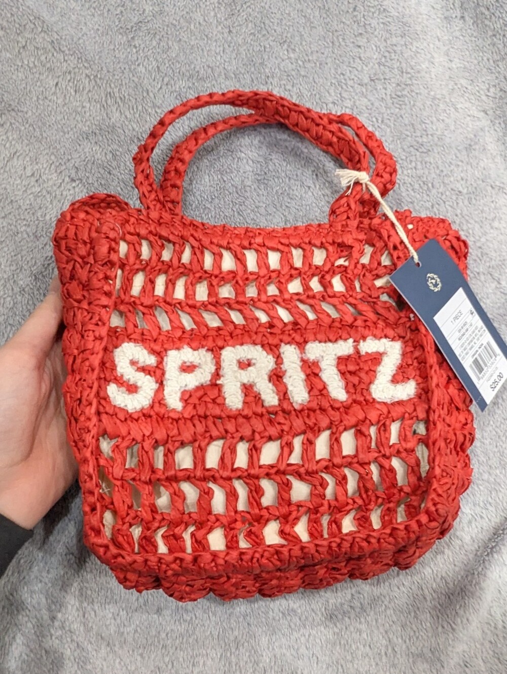 Spritz Red Paper Crochet Tote